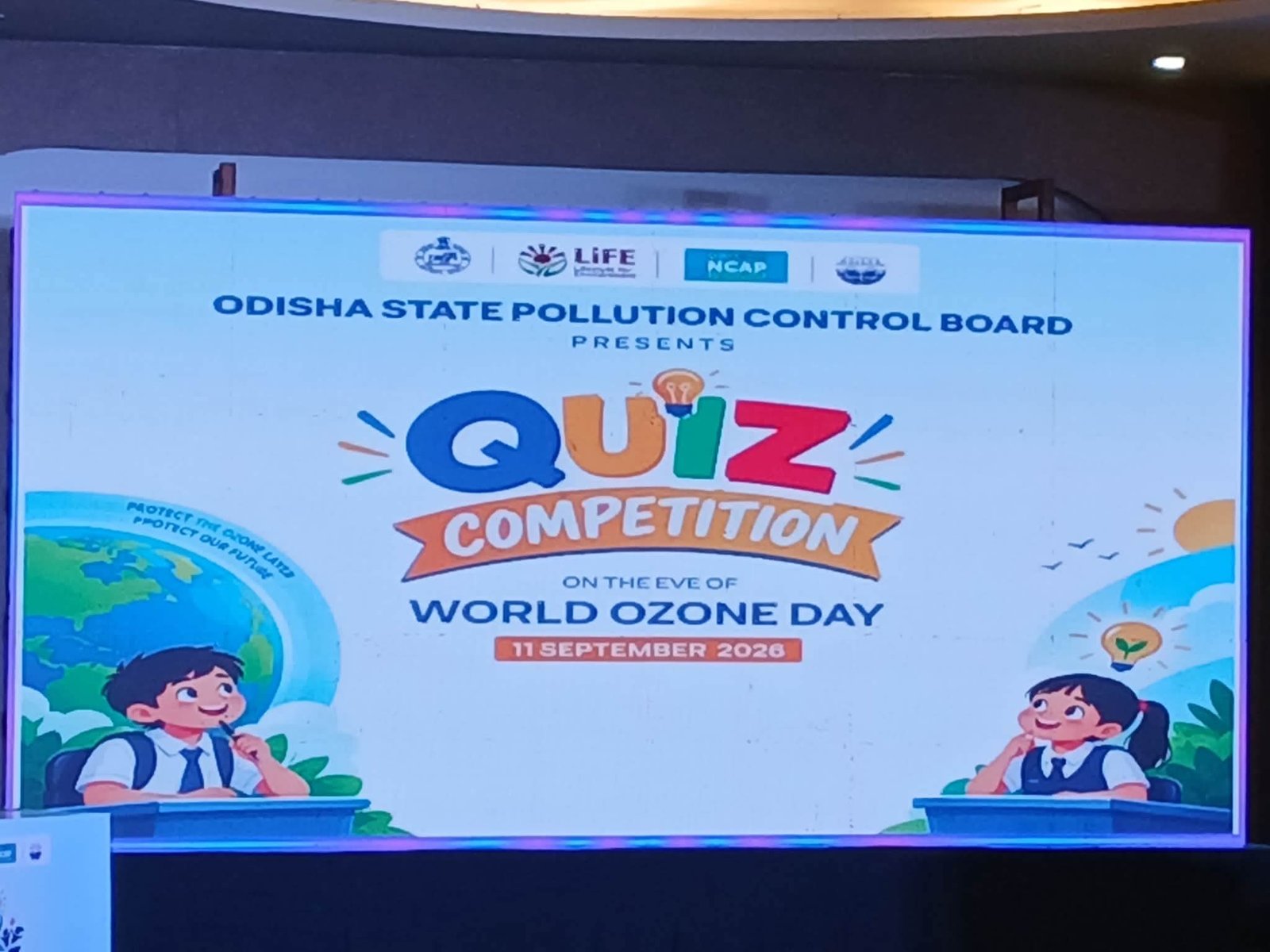 Swayam Dash(Class X) and Sanvee Panda(Class VIII) reached Final level of the World Ozone Day Inter-School Quiz Competition .